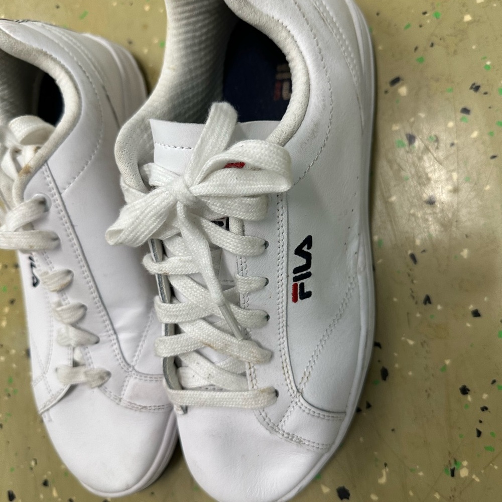 Fila Women White and Red Sneakers